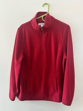 Amazon Essentials Red Quarter-Zip Women’s Fleece Pullover